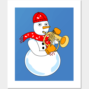 Flugelhorn Snowman Posters and Art